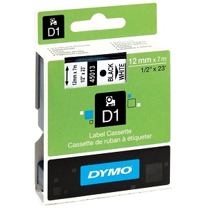 DY45013 TAPE D1 12X7M BLACK/WHITE